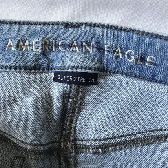 American Eagle Jeans Jegging Super Hi Rise Stretch Skinny 8 8R 28 x28 Light Wash - Picture 8 of 11